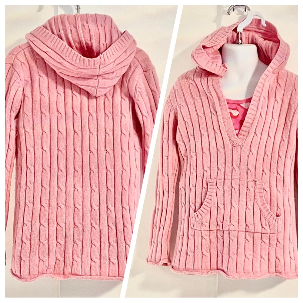Girl’s Old Navy Cable Knit Pullover Hoodie Sweater Size XS